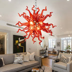 Chihly Style Sputnik Ruby Red Blown Glass Chandelier - BeyPan