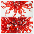 Chihly Style Sputnik Ruby Red Blown Glass Chandelier - BeyPan