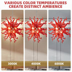 Chihly Style Sputnik Ruby Red Blown Glass Chandelier - BeyPan