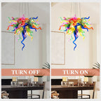Chihly Style Vibrant Multi Colors Hand Blown Glass Chandelier Art Glass Murano Pendant Chandeliert - BeyPan