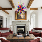 Chihuly Style Blown Glass Chandelier Artisan Rainbow Colorful Glass - BeyPan