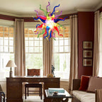 Chihuly Style Blown Glass Chandelier Artisan Rainbow Colorful Glass - BeyPan