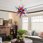 Chihuly Style Blown Glass Chandelier Artisan Rainbow Colorful Glass - BeyPan