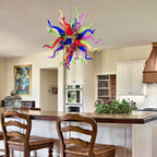 Chihuly Style Blown Glass Chandelier Artisan Rainbow Colorful Glass - BeyPan