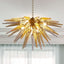 Chihuly Style Blown Glass Chandelier Clear And Amber Sting Half-Sphere Shape - BeyPan