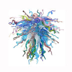 Chihuly Style Blown Glass Chandelier Colorful Murano Style Curly Art Glass - BeyPan
