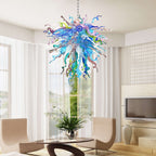 Chihuly Style Blown Glass Chandelier Colorful Murano Style Curly Art Glass - BeyPan