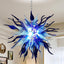 Chihuly Style Blown Glass Chandelier Gradient Blue And Frosted White - BeyPan