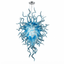Chihuly Style Blown Glass Chandelier – Ice Blue Handcrafted Art Glass Lighting - BeyPan