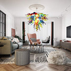 Chihuly Style Blown Glass Chandelier -Murano Style Multi Colors Glass - BeyPan