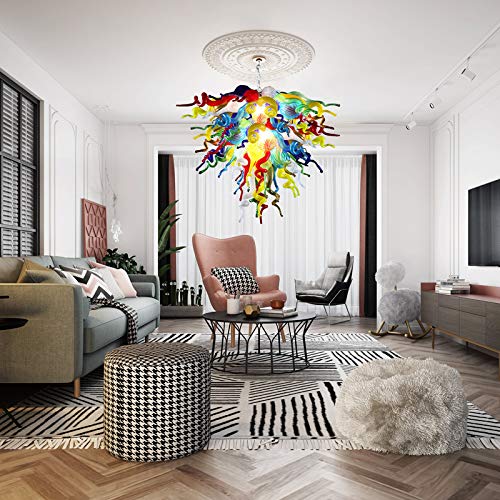 Chihuly Style Blown Glass Chandelier -Murano Style Multi Colors Glass - BeyPan