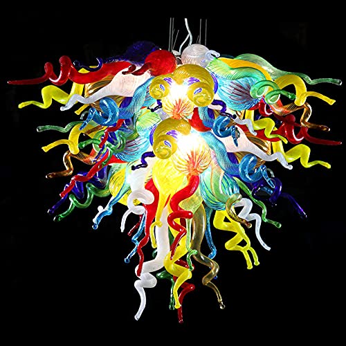 Chihuly Style Blown Glass Chandelier -Murano Style Multi Colors Glass - BeyPan