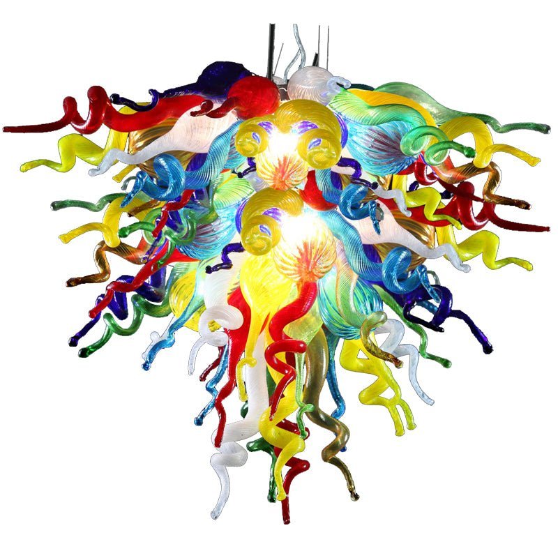 Chihuly Style Blown Glass Chandelier -Murano Style Multi Colors Glass - BeyPan