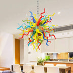Chihuly Style Blown Glass Chandelier – Radiant Spectrum Multicolor Murano Style - BeyPan