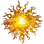 Chihuly Style Blown Glass Chandelier | Spunik Shape Gold Amber Color - BeyPan