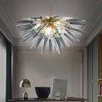 Chihuly Style Blown Glass Chandeliers Clear And Grey Sting Half Sphere Shape - BeyPan