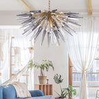 Chihuly Style Blown Glass Chandeliers Clear And Grey Sting Half Sphere Shape - BeyPan