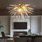 Chihuly Style Blown Glass Chandeliers Clear And Grey Sting Half Sphere Shape - BeyPan