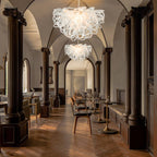 Chihuly Style Luxury Hand Blown Glass Chandelier | Clear Glass Lassos - BeyPan
