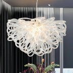 Chihuly Style Luxury Hand Blown Glass Chandelier | Clear Glass Lassos - BeyPan
