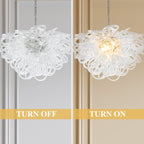 Chihuly Style Luxury Hand Blown Glass Chandelier | Clear Glass Lassos - BeyPan
