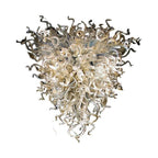 Chihuly Style Luxury Large Murano Style Blown Glass Chandelier in Clear And Amber Gold - BeyPan