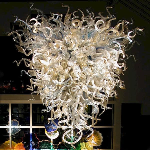 Chihuly Style Luxury Large Murano Style Blown Glass Chandelier in Clear And Amber Gold - BeyPan Hauptbild