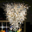 Chihuly Style Luxury Large Murano Style Blown Glass Chandelier in Clear And Amber Gold - BeyPan
