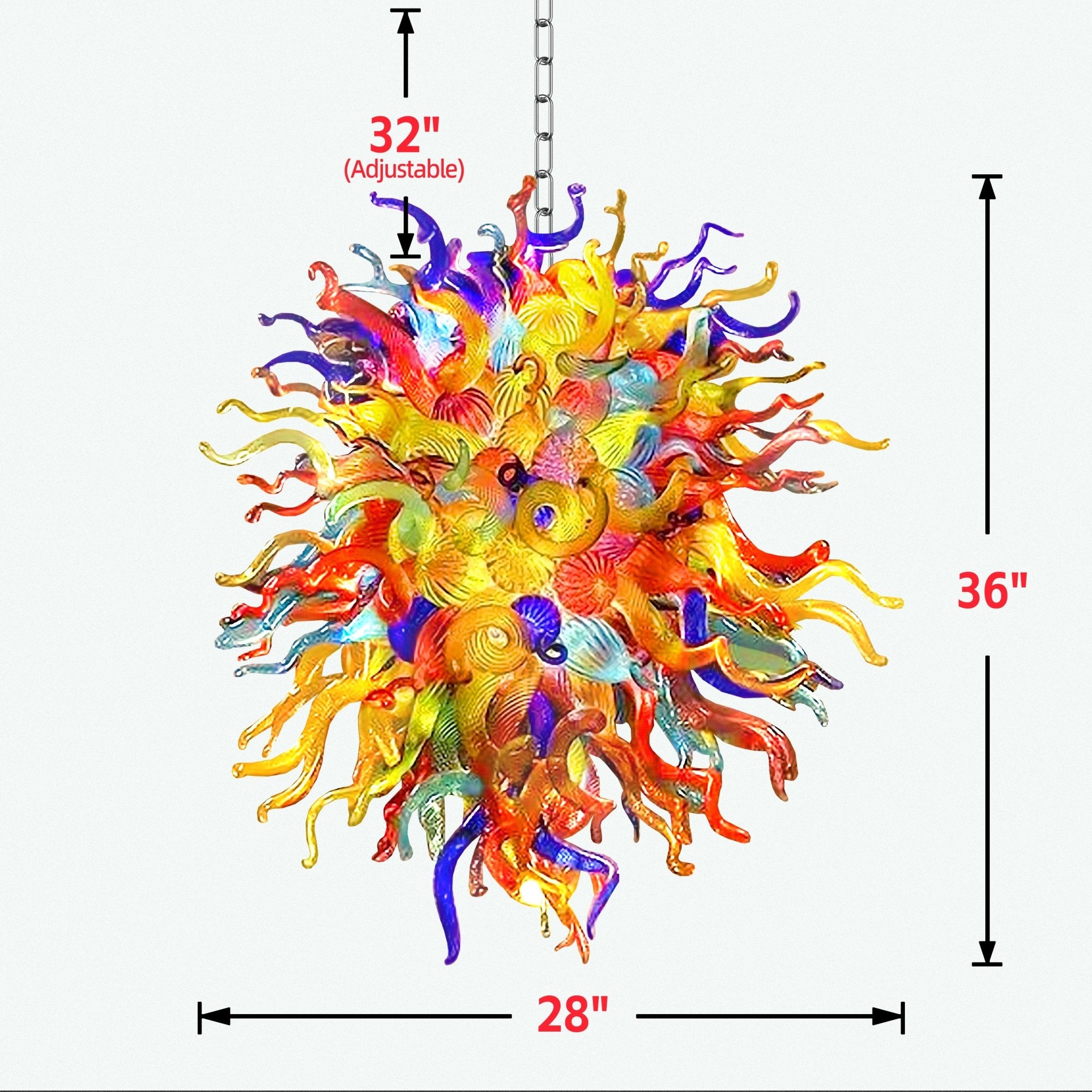 Chihuly Style Multicolor Blown Glass Chandelier – Vibrant Kaleidoscope Art Glass Lighting Zweitbild