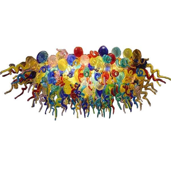 Chihuly Style Multicolor Oval Blown Glass Chandelier – Vibrant Carnival Art Glass Lighting - BeyPan Hauptbild