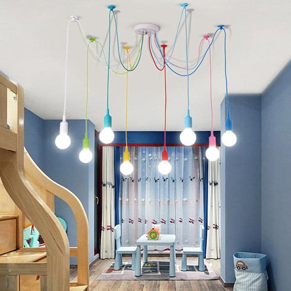 Child's Play Modern Chandelier Multi Colors Wires LED Bulbs Zweitbild