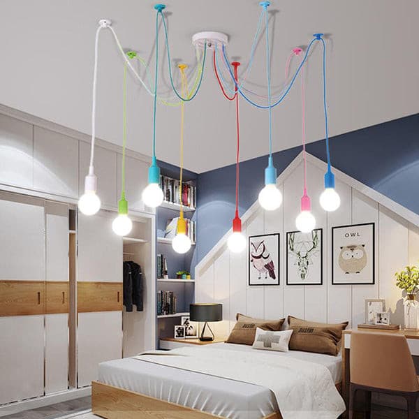 Child's Play Modern Chandelier Multi Colors Wires LED Bulbs - BeyPan Hauptbild