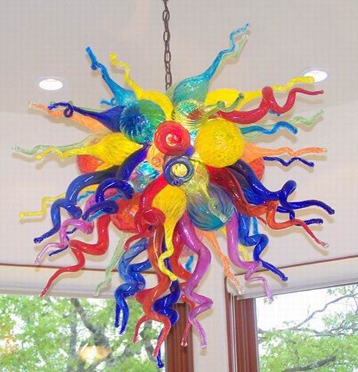 Chromatic Fiesta Murano Style Glass Chandelier - Modern Hand-Blown Multi-Color Zweitbild