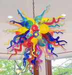 Chromatic Fiesta Murano Style Glass Chandelier - Modern Hand-Blown Multi-Color - BeyPan
