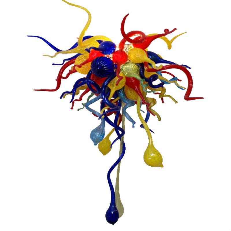 Chromatic Flare Modern Art Chandelier - Hand-Blown Murano Style Sculptural Glass - BeyPan