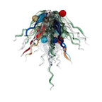 Chromatic Spiral Artisan Glass Chandelier - Vibrant Multi-Color - BeyPan