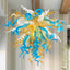 Coastal Elegance Murano Chandelier - Blue and Gold Artistic Lighting - BeyPan