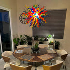 Colorburst Blown Glass Chandelier D36"-A Kaleidoscope of Light and Art - BeyPan