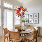 Colorburst Blown Glass Chandelier D36"-A Kaleidoscope of Light and Art - BeyPan