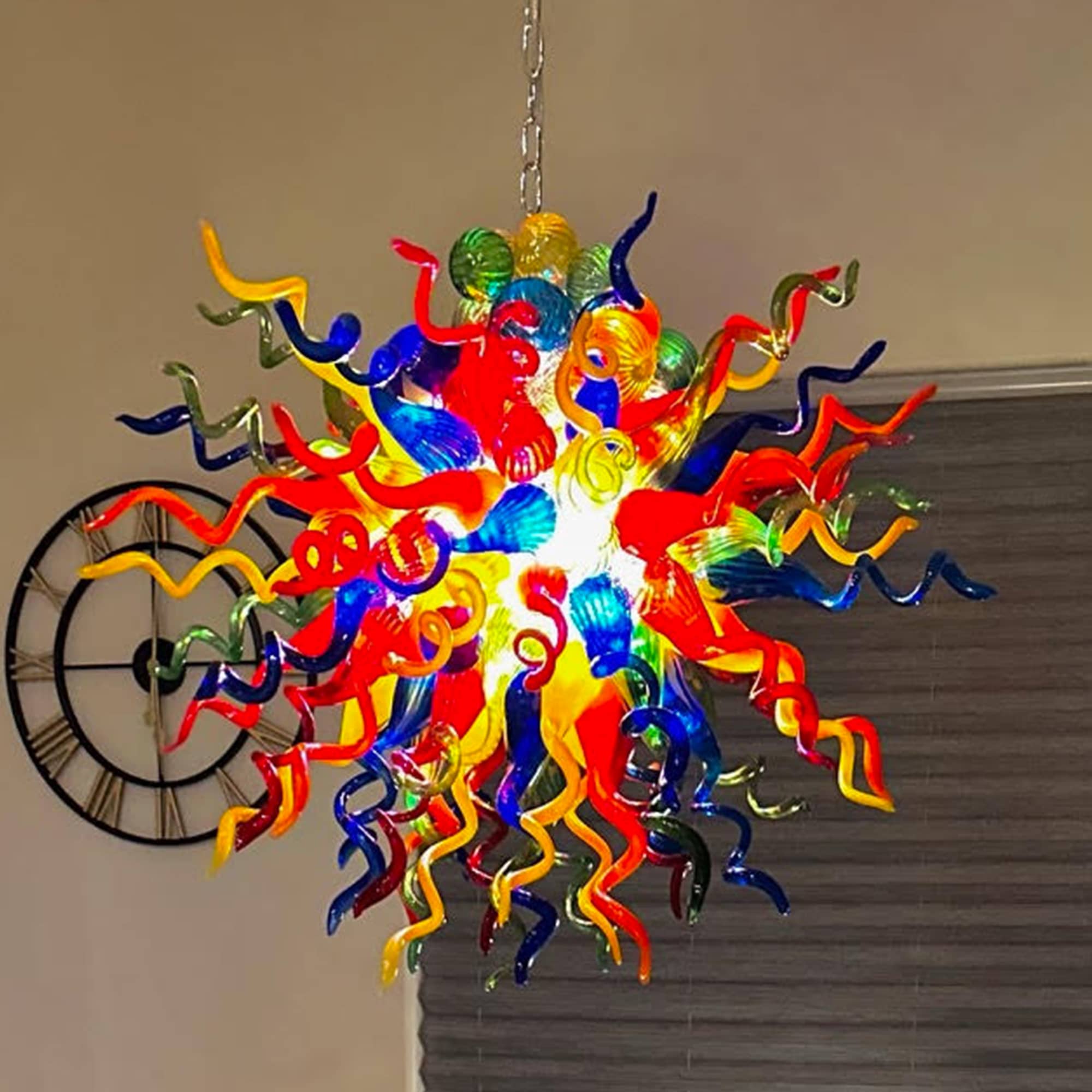 Colorburst Blown Glass Chandelier D36"-A Kaleidoscope of Light and Art - BeyPan Hauptbild