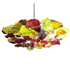 Colorful Blooms Fall Glass Plates Chandelier Lotus Shape - BeyPan