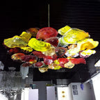 Colorful Blooms Fall Glass Plates Chandelier Lotus Shape - BeyPan