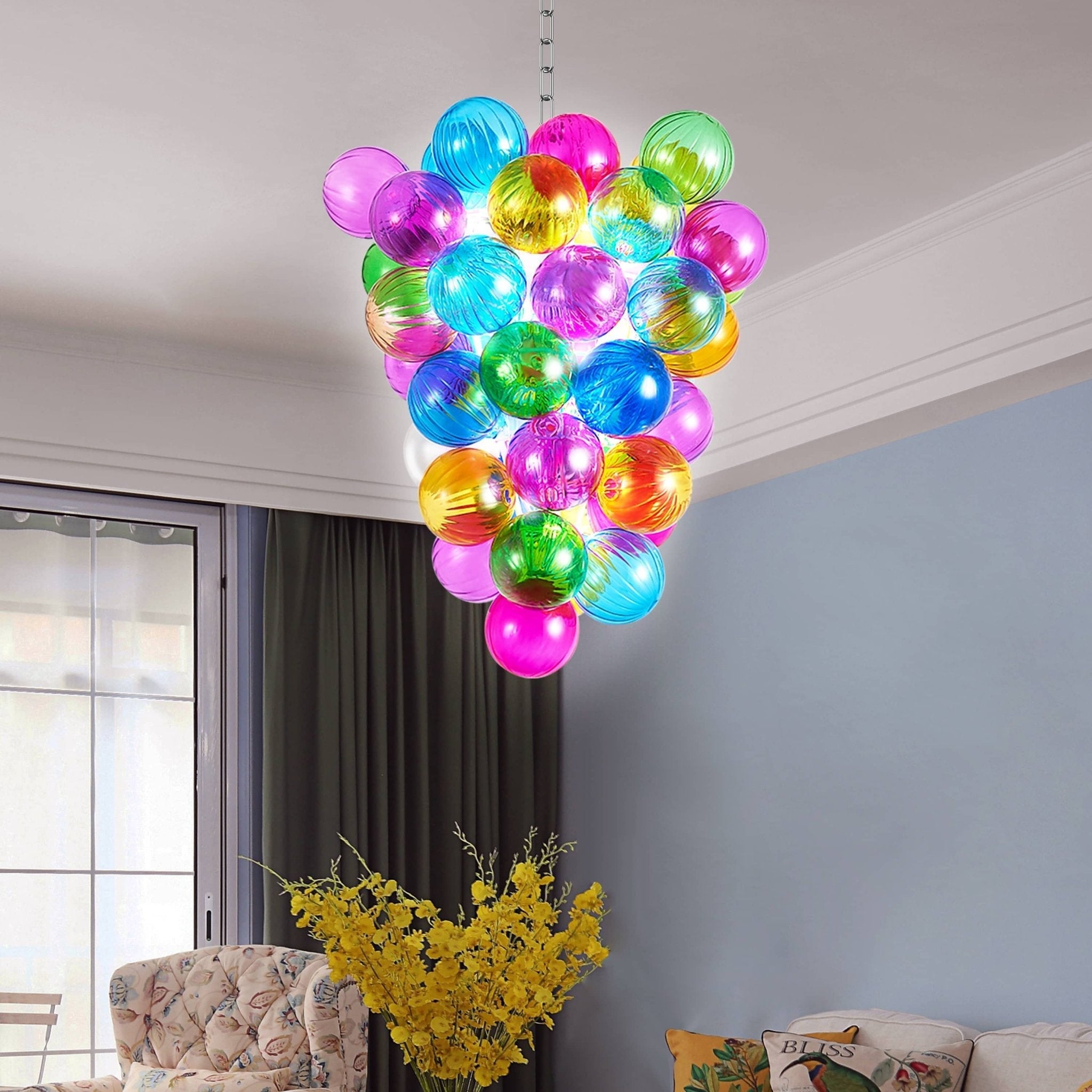 Colorful Bubbles Blown Glass Chandelier for Kid's Rooms & Nurseries Zweitbild