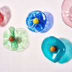 Colorful Hand Blown Glass Wall Plates Wall Mounted Floral Sconces - BeyPan