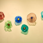 Colorful Hand Blown Glass Wall Plates Wall Mounted Floral Sconces - BeyPan