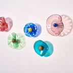 Colorful Hand Blown Glass Wall Plates Wall Mounted Floral Sconces - BeyPan