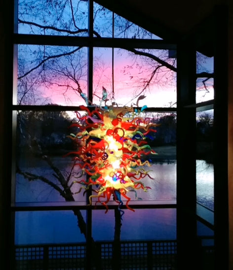 colorful Chihuly chandelier