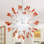 "Coral Mist" Large Sputnik-Style Hand-Blown Glass Chandelier - White with Coral Tips - BeyPan