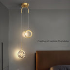 Creative Pendant Light Round Ring Starry Ball Art For Bedside - BeyPan