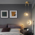 Creative Pendant Light Round Ring Starry Ball Art For Bedside - BeyPan